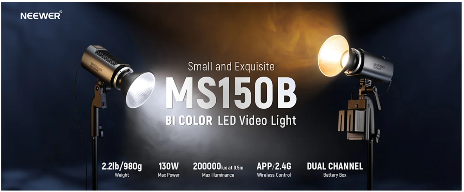  Đèn NEEWER MS150B 130W Bi-Color LED Video Light | Chính Hãng