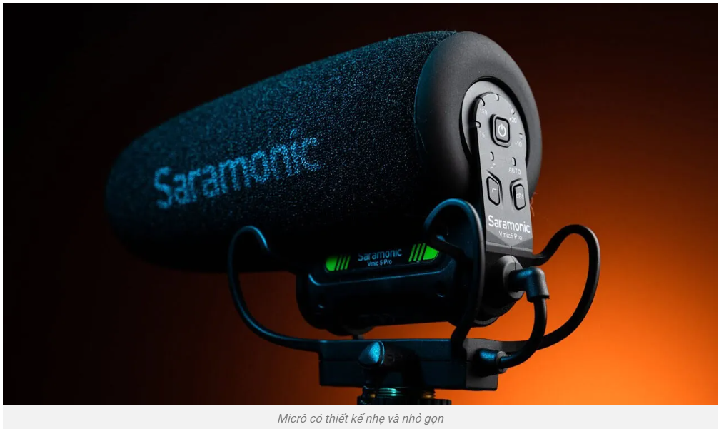 Micro thu âm Shotgun Super-Cardioid Saramonic SR-Vmic5 Pro  cho máy ảnh/máy quay | Chính hãng