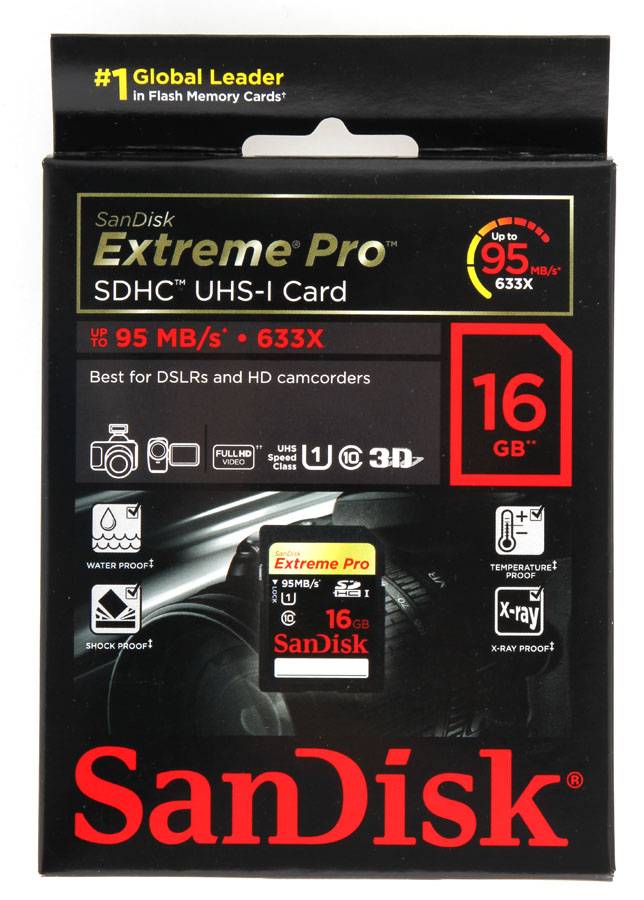Thẻ SDHC Sandisk 16Gb Extreme Pro 95Mb/s - 633X giá rẻ