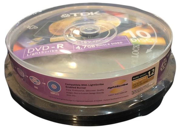 Đĩa DVD-R LightScribe chính hãng TDK Taiwan h3