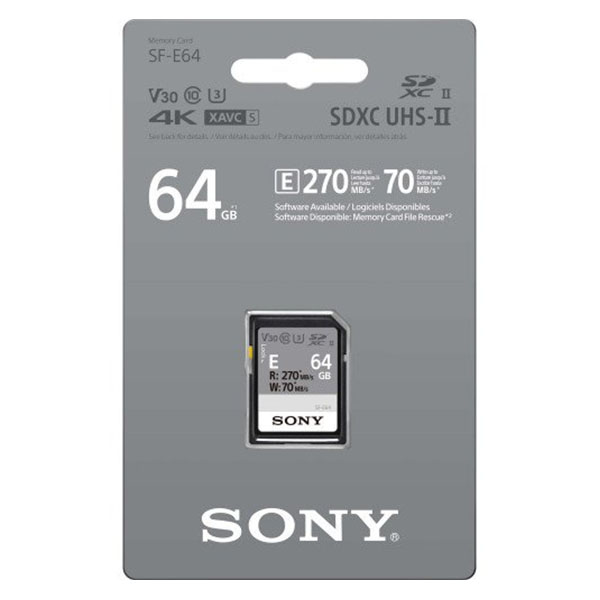 Thẻ nhớ Sony SDXC 64GB 270Mb/70Mb/s (SF-E64/T1)