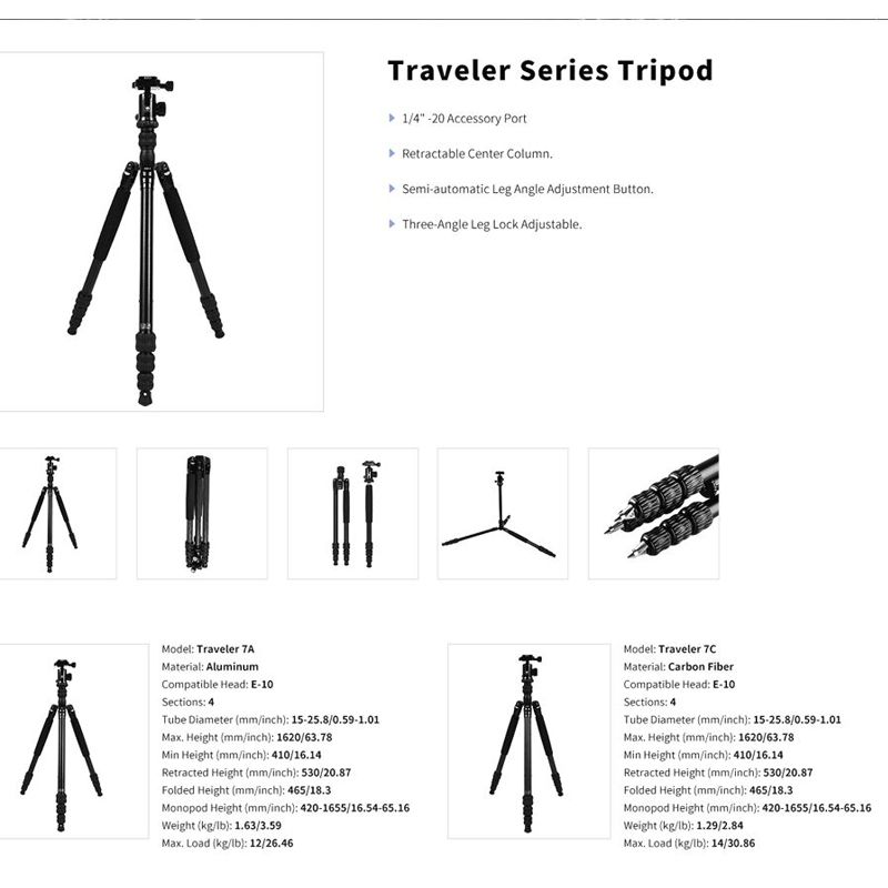 Chân Sirui Traveler 7C | Chính hãng