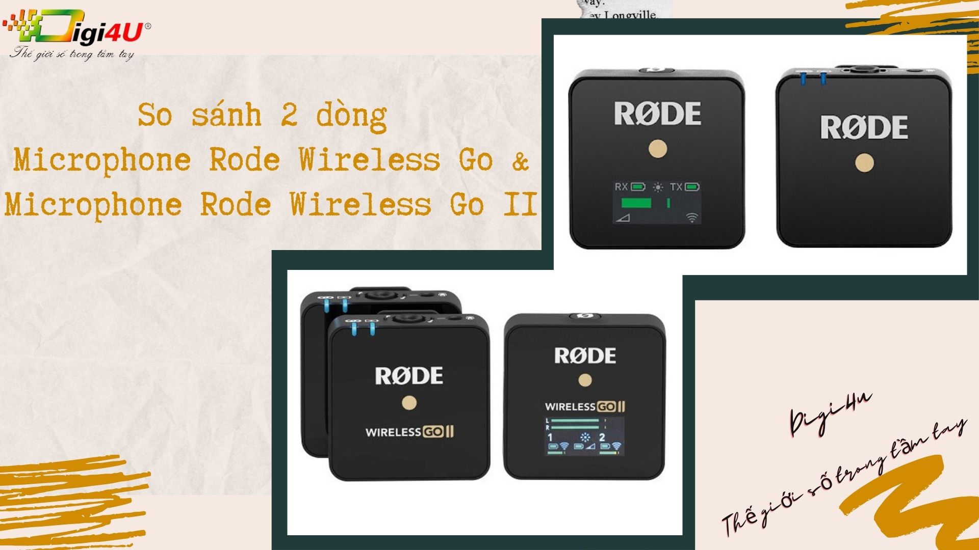So sánh 2 dòng Microphone Rode Wireless Go và Microphone Rode Wireless Go II