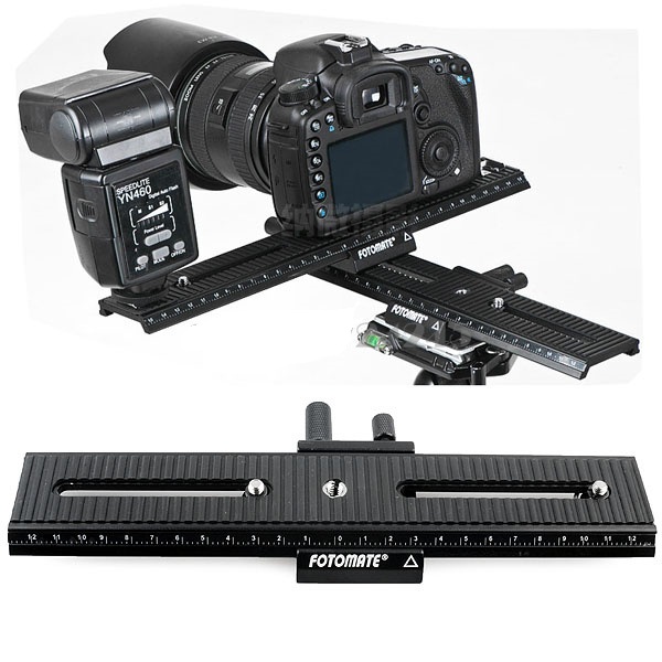 FotoMate LP-02 200mm Macro Focusing Rail Slider – 2-Way – Universal For Canon Nikon Sony Pentax