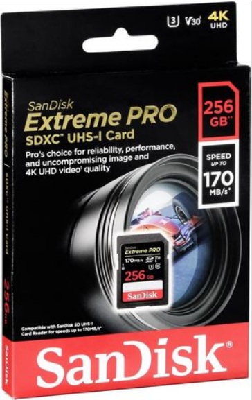 Thẻ nhớ SDXC SanDisk Extreme Pro U3 V30 256GB 170MB/s
