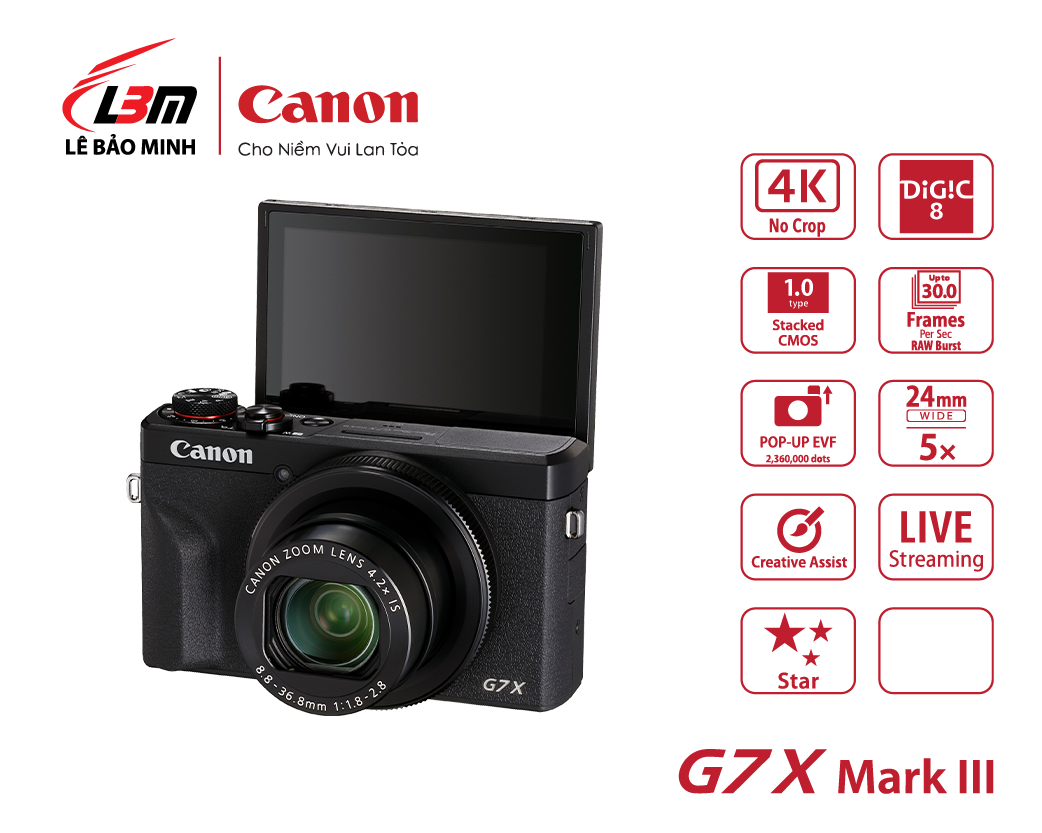 Máy ảnh Canon Powershot G7X MARK III/đen | Chính hãng