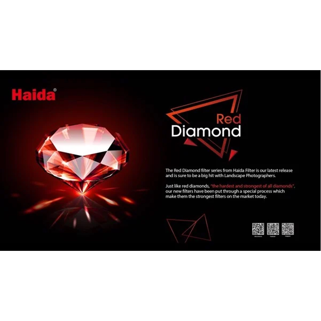 Kính lọc GND Medium 0.9 100x150mm Haida Red Diamond HD4282 (3 stops) | Chính Hãng