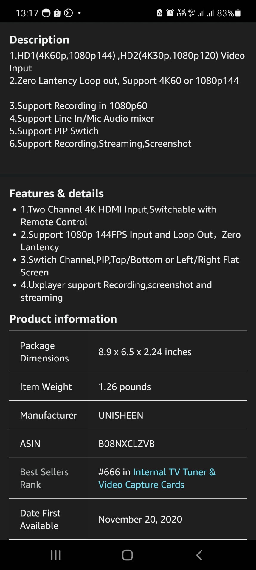 Capture UNISHEEN UC5000 tín hiệu VIDEO 2 luồng HDMI Livestream USB 3.0 |  Chính hãng