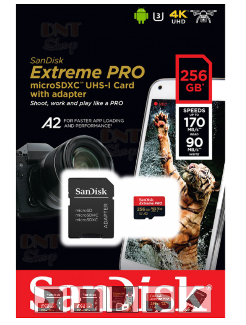 Thẻ nhớ Sandisk Micro SD Extreme 256Gb (170Mb-90Mb/s)