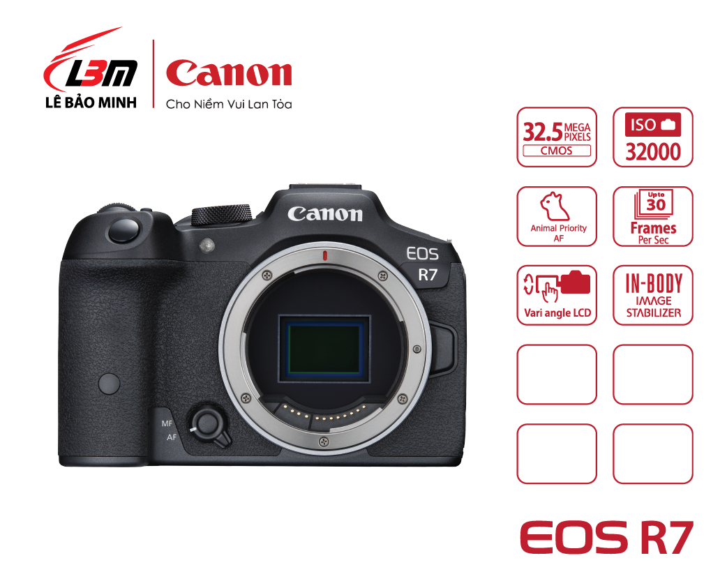 Máy ảnh Canon EOS R7 ( Body ) / ( Kit  RF-S18-150mm f/3.5-6.3 IS STM ) | Chính Hãng LBM