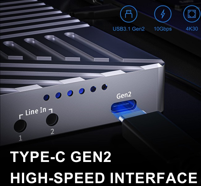 Bộ capture Unisheen Dual UC-3300H-Plus Dual HDMI 4K Livestream ( USB 3.1 Gen2 hoặc Thunderbolt 3 ) | Chính hãng