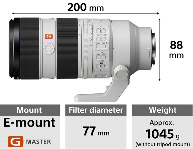 Ống kính Sony G Master  FE 70-200 mm F2.8 GM OSS II - Chính Hãng