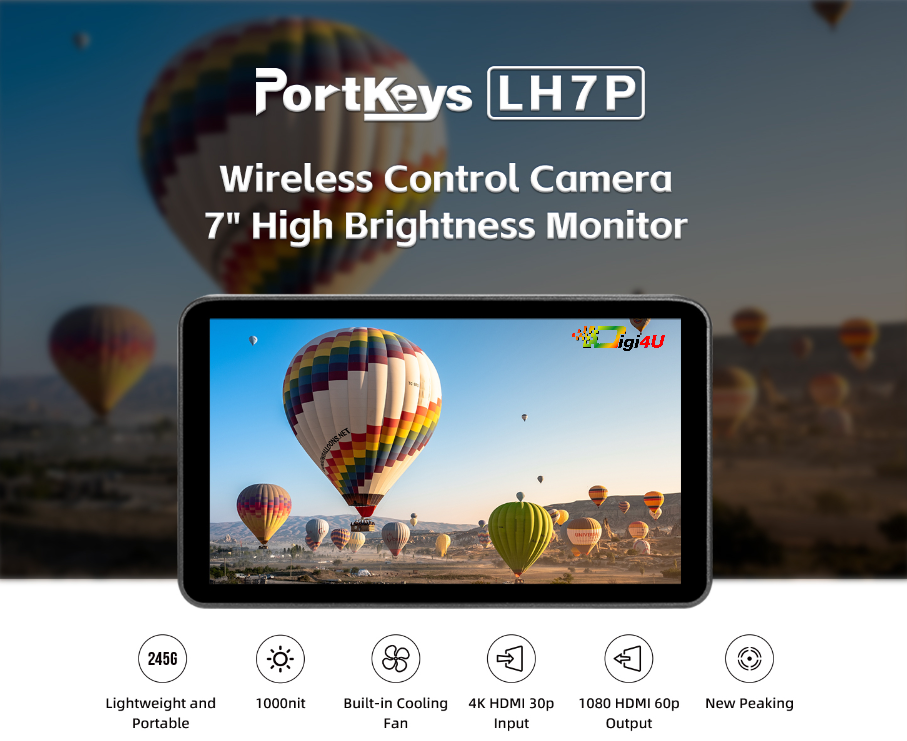 Màn hình Portkeys LH7P - 7'' 4K HDMI | Chính Hãng