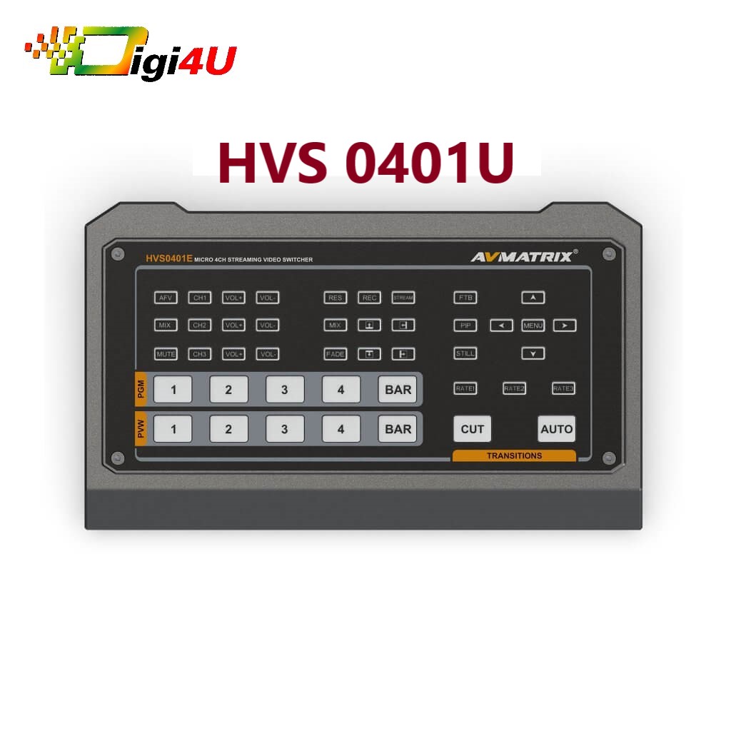 Bàn trộn video AVMATRIX HVS0401U Streaming Switcher - 3 kênh HDMI , 1 x HDMI/Display Port | Chính Hãng