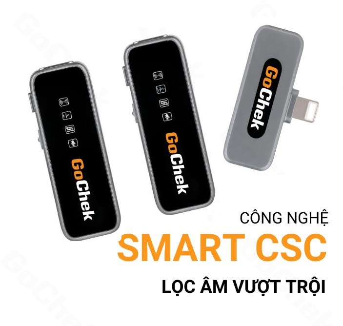 Bộ micro thu âm không dây GoChek - GC-B ULTRA  (Type C hoặc Lightning )  ( 1 thu và 2 phát )   | Chính hãng