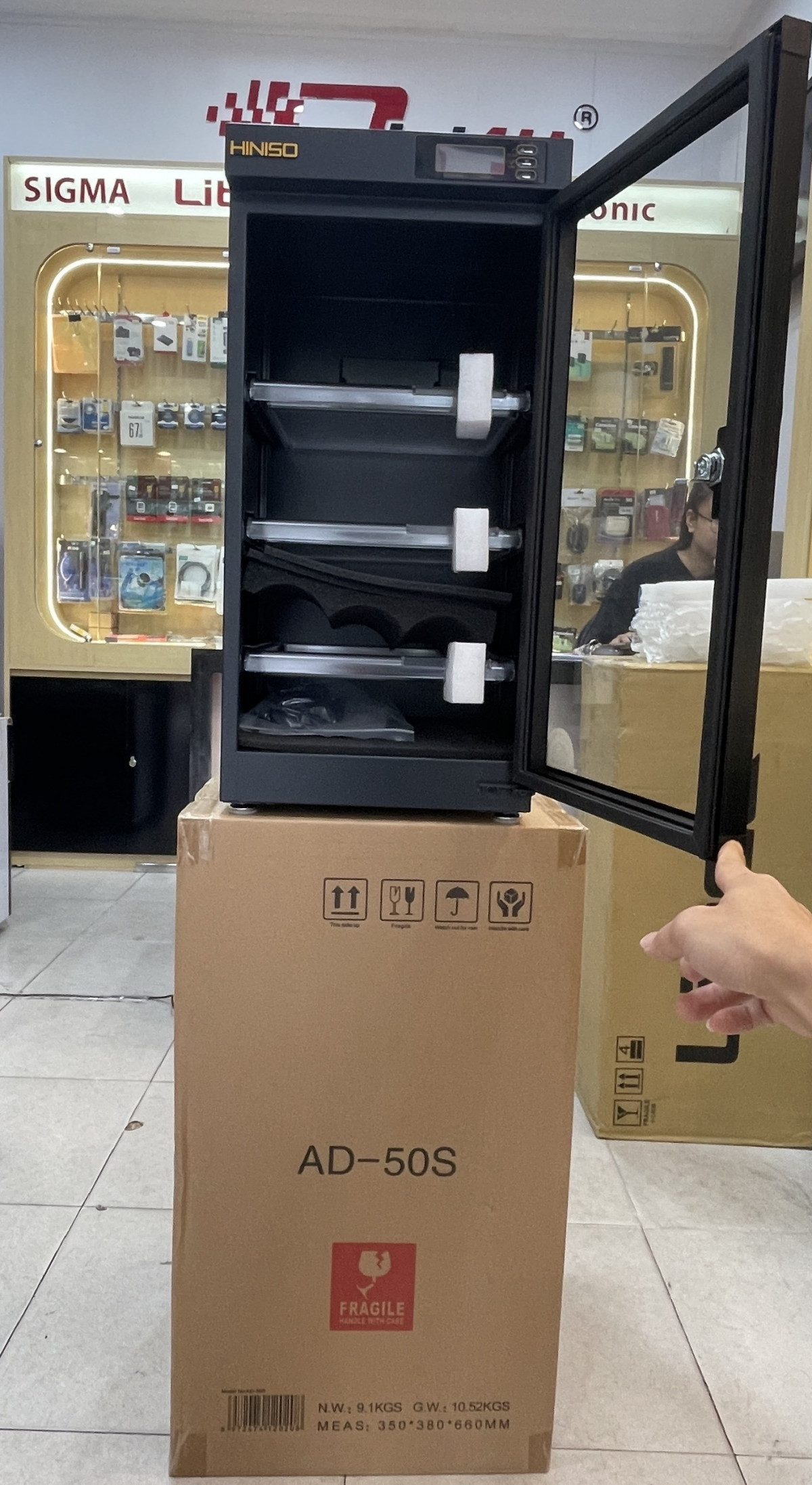 Tủ chống ẩm Hiniso AD-50S (50 Lít Đèn Led) | Chính hãng