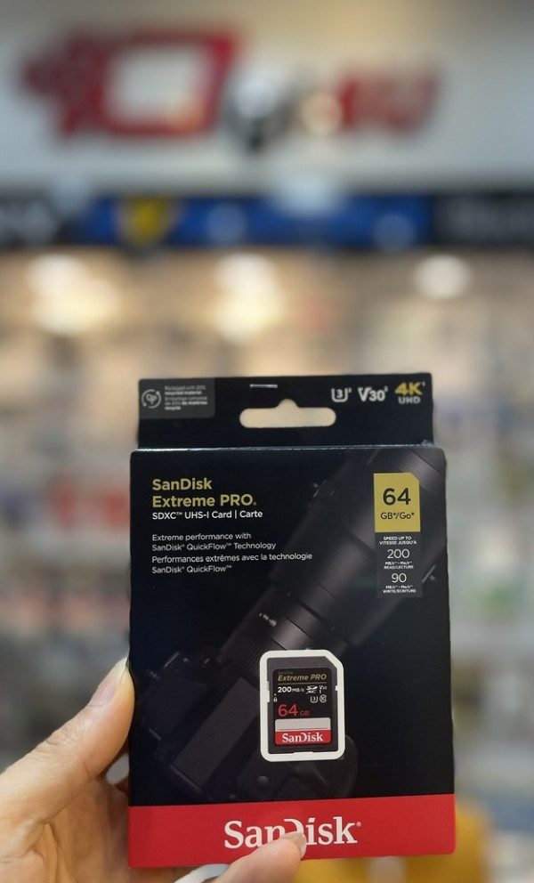 Thẻ nhớ SDXC SanDisk Extreme Pro U3 V30 64GB 200MB/s