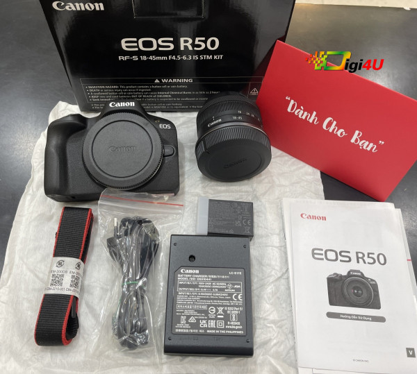 Máy ảnh Canon  EOS R50 (RF-S18-45mm f/4.5-6.3 IS STM ) | Chính hãng