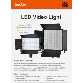 Đèn Video Godox LED 500C Bi-Color  ( 3300k-5600k ) | Chính hãng