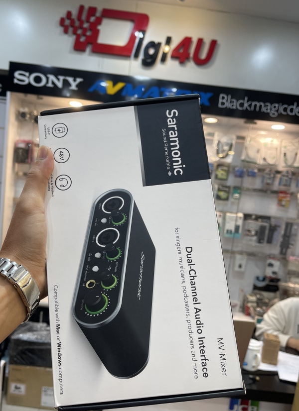  Mixer Saramonic kênh đôi  SR-MV-Mixer | Chính hãng