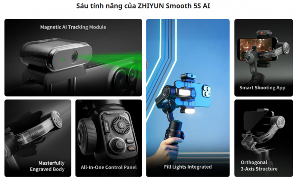 Tay Cầm Gimbal Zhiyun SMOOTH 5S Ai    | Chính hãng