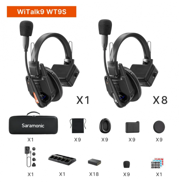 Hệ thống  WiTalk9 WT9S | Hệ thống tai nghe liên lạc nội bộ không dây ( Tai nghe đơn ) | Chính hãng