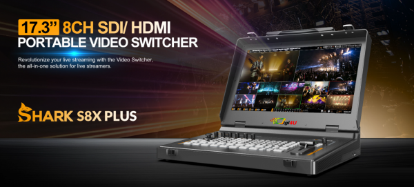 Bàn trộn Avmatrix SHARK S8X PLUS - 8 kênh SDI/HDMI LCD FHD 17.3 inch | Chính Hãng