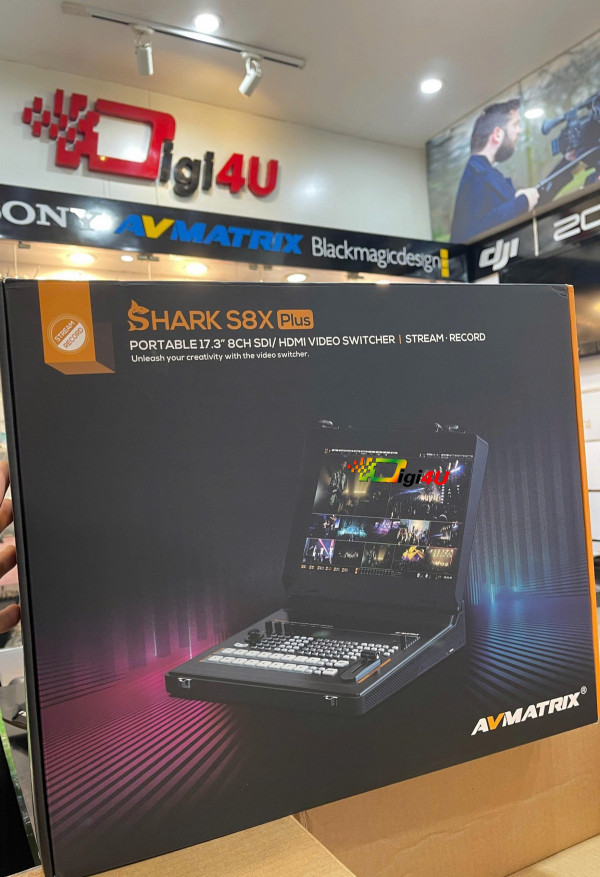 Bàn trộn Avmatrix SHARK S8X PLUS - 8 kênh SDI/HDMI LCD FHD 17.3 inch | Chính Hãng