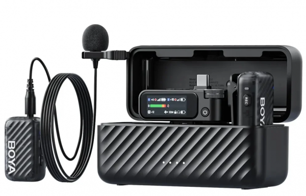 Microphone Boya Mic 2 - Bản Combo: (1 RX + 2 TX + Dọc sạc + USB-C + 3.5mm)| CHÍNH HÃNG