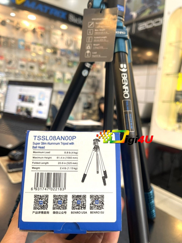 Chân máy Benro Slim Tripod Aluminum - TSSL08AN00P - Chính hãng