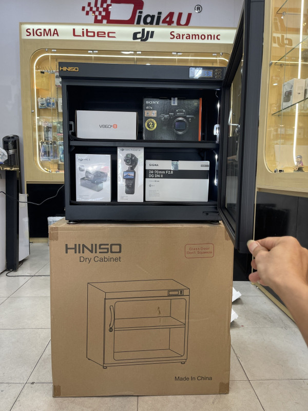 Tủ chống ẩm Hiniso AD-80HS, tủ ngang, chỉnh ẩm ngoài | Chính hãng