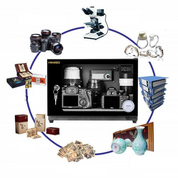 Tủ chống ẩm Hiniso AD-80HS, tủ ngang, chỉnh ẩm ngoài | Chính hãng