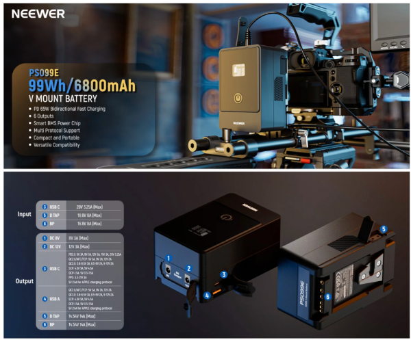 Pin V-Mount NEEWER PS099E 6800mAh 14.5V 99Wh | Chính Hãng  