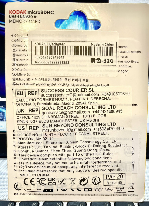 Thẻ nhớ MicroSD Kodak UHS-I U3/V30/A1 dung lượng 32GB