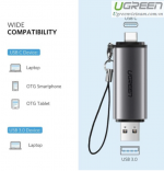  Đầu đọc thẻ nhớ SD/TF chuẩn USB Type C và USB 3.0 Ugreen 50706 - Chính hãng