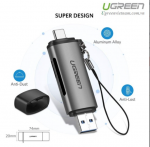  Đầu đọc thẻ nhớ SD/TF chuẩn USB Type C và USB 3.0 Ugreen 50706 - Chính hãng