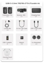 Microphone Boya Mic 2 - Bản Combo: (1 RX + 2 TX + Dọc sạc + USB-C + 3.5mm)| CHÍNH HÃNG