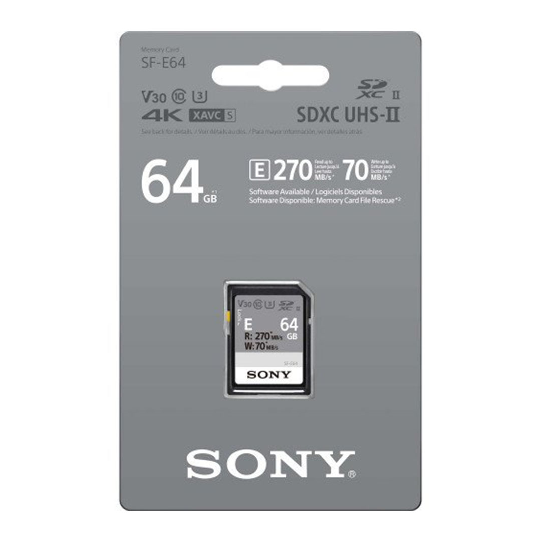 Thẻ nhớ Sony SDXC UHS-II 64GB 270Mb/70Mb/s (SF-E64//T2 ET4)